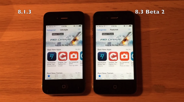 Производительность работы iOS 8.3 beta 2 на старых устройствах была улучшена