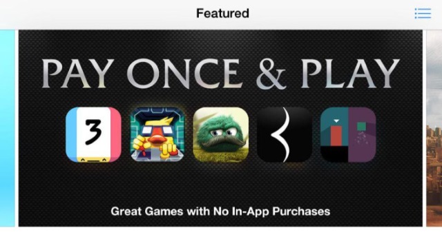«Pay Once & Play» — новый раздел App Store без «донатных» игр