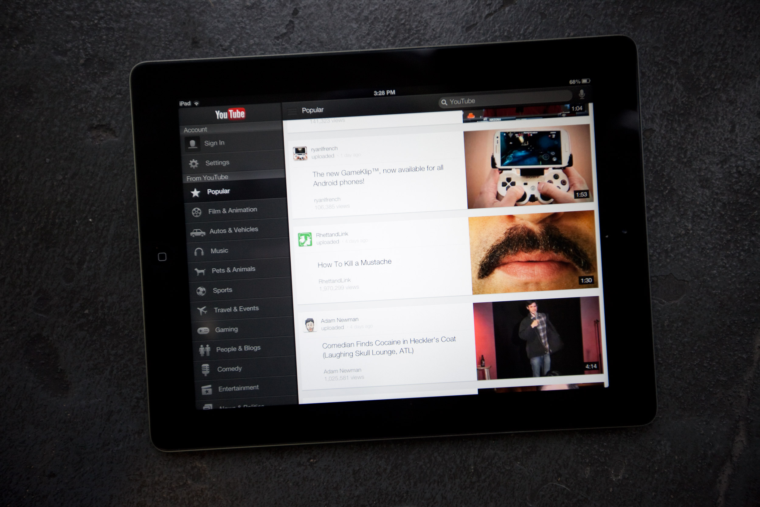 Google отключила полноэкранный просмотр видео на YouTube для iPad
