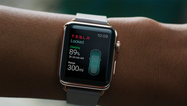 Функциями Tesla Model S можно управлять через специальное приложение для Apple Watch