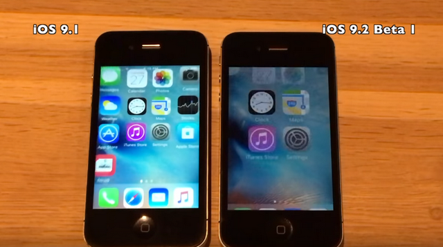 Блогер сравнил скорость работы iOS 9.2 beta 1 и iOS 9.1 на старых устройствах