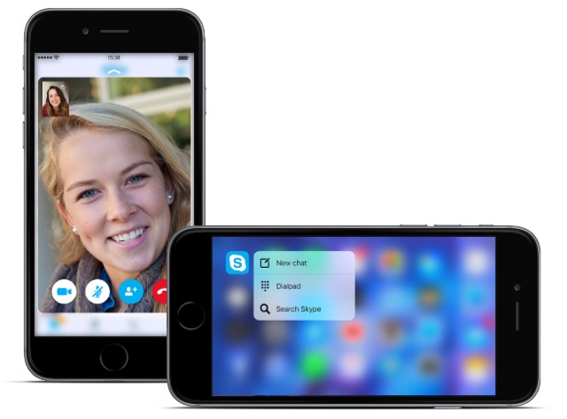 Skype теперь поддерживает 3D Touch на iPhone 6s