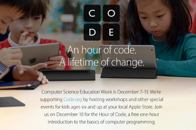 С 7 по 13 декабря Apple будет проводить акцию «Час кода»