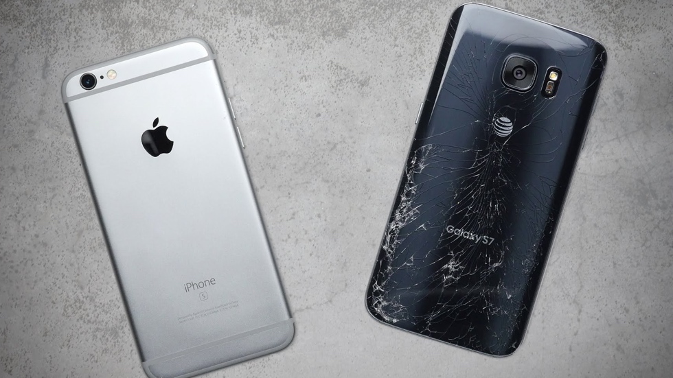 iPhone 6s против Samsung Galaxy S7: проверка на ударопрочность