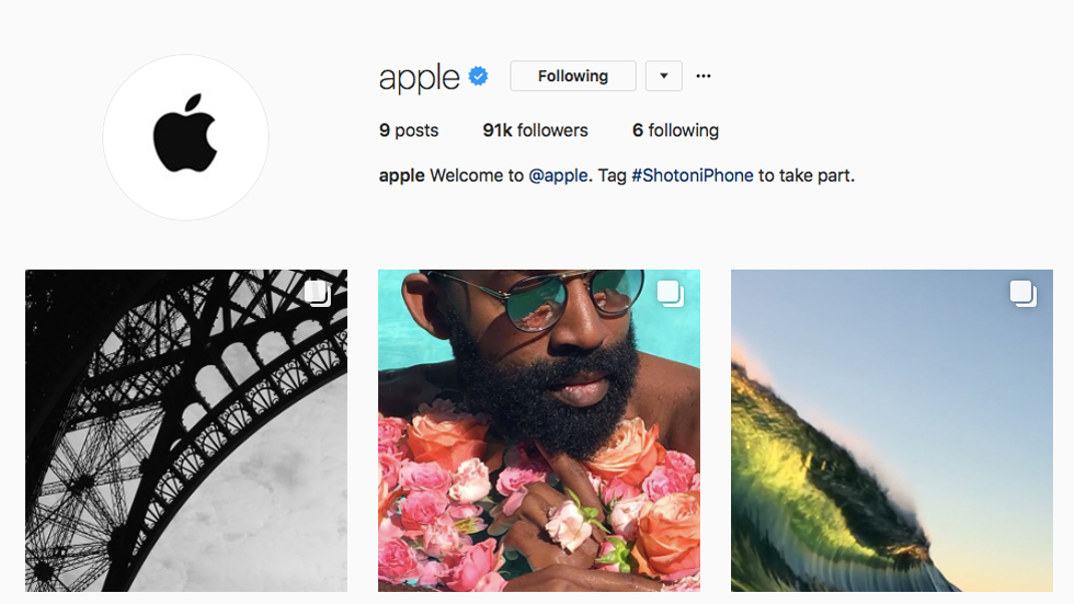 Apple зарегистрировалась в Instagram