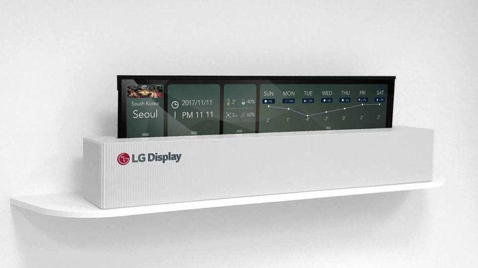 LG представила OLED-телевизор, который сворачивается в трубочку