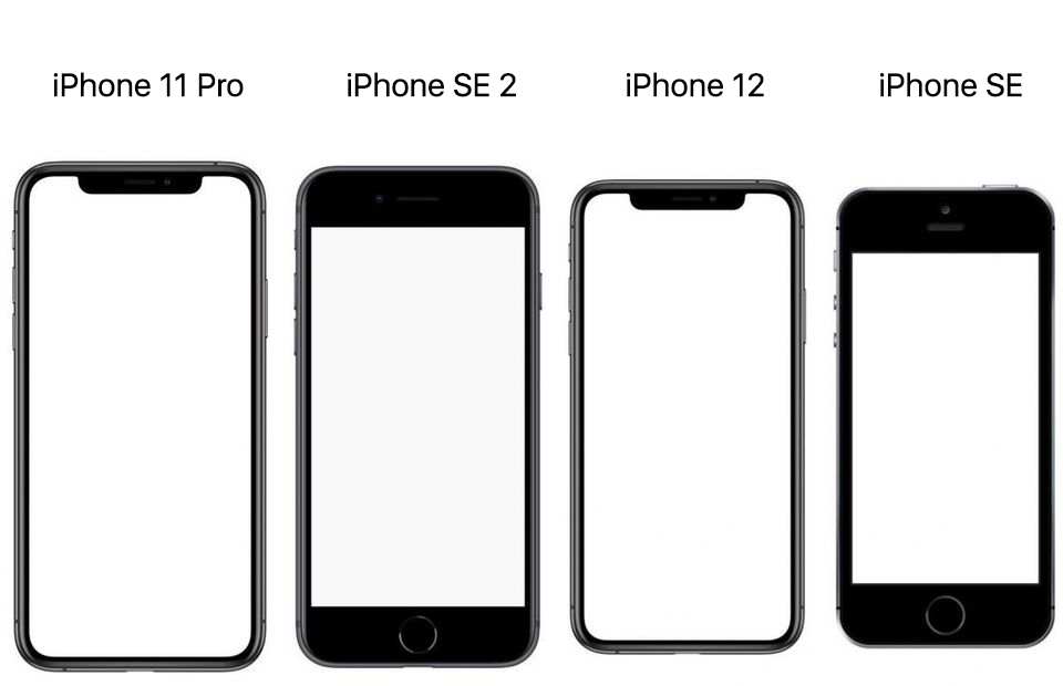 Фото дня: сравнение размеров iPhone SE 2 и компактного iPhone 12
