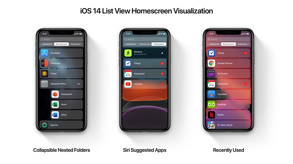 Рассекреченное меню с приложениями iOS 14 показали в концепте