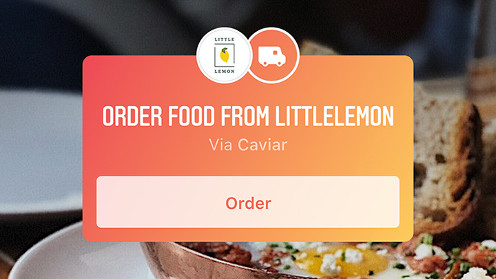 В Instagram появился заказ еды