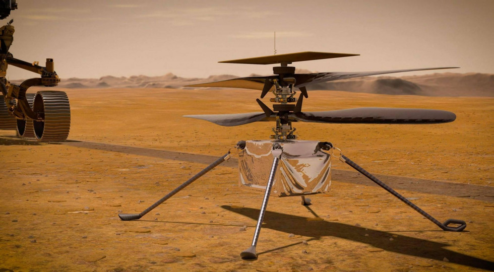 Первое фото вертолета NASA на Марсе